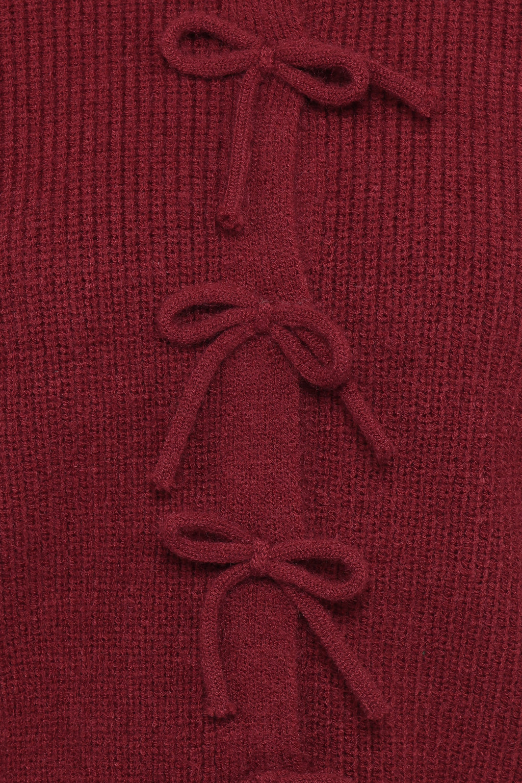 Wilde Bow Front Cardigan - Burgundy
